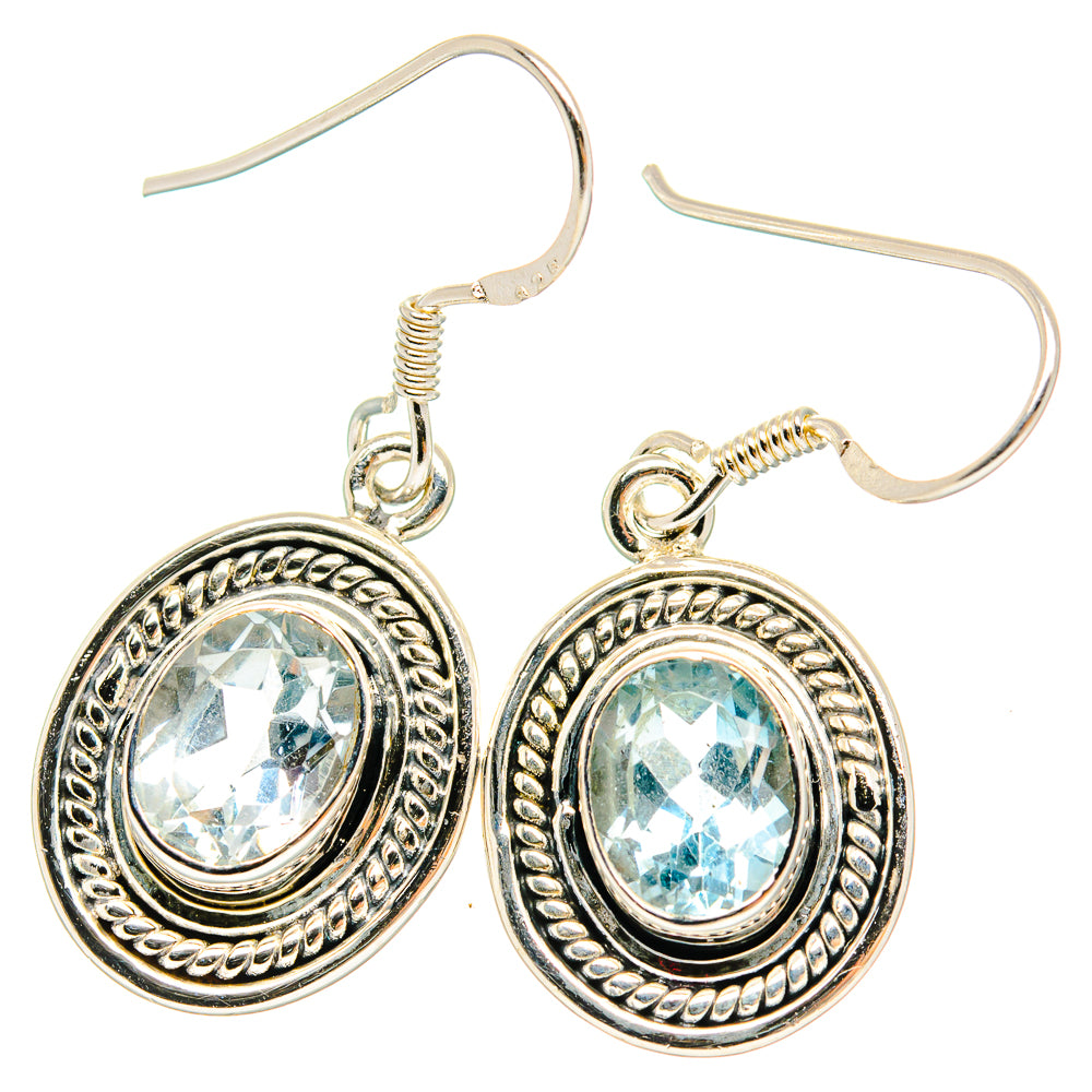 Blue Topaz Earrings handcrafted by Anasilvercos - EARR429156 - Photo 2