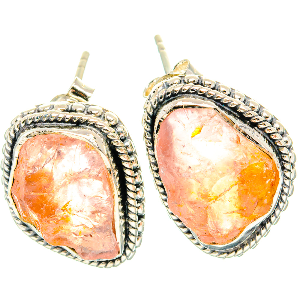 Rose Quartz Earrings handcrafted by Anasilvercos - EARR429157 - Photo 2