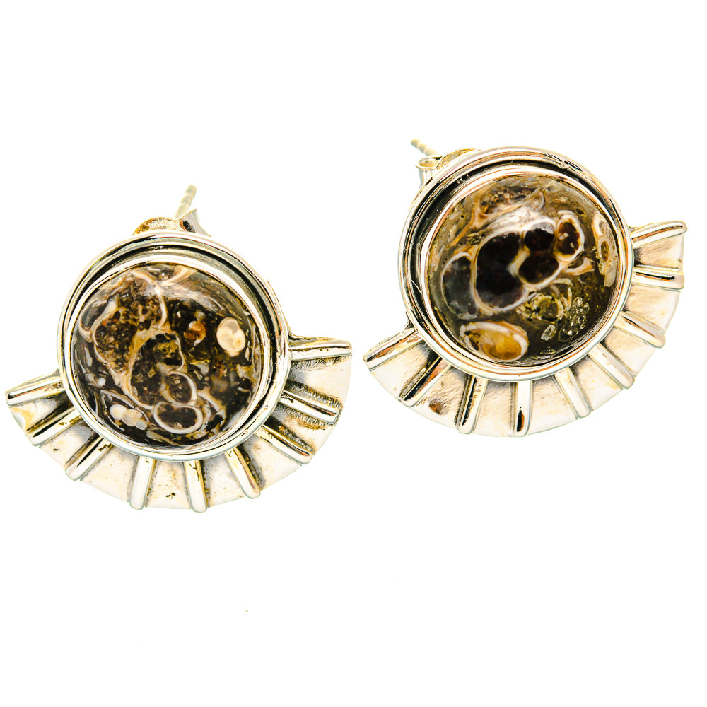Turritella Agate Earrings handcrafted by Anasilvercos - EARR429160 - Photo 2