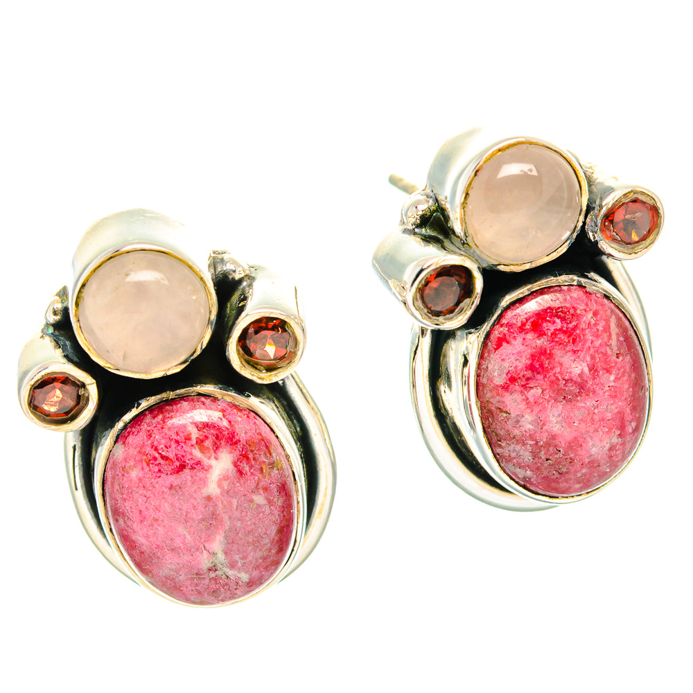 Thulite Earrings handcrafted by Anasilvercos - EARR429164 - Photo 2