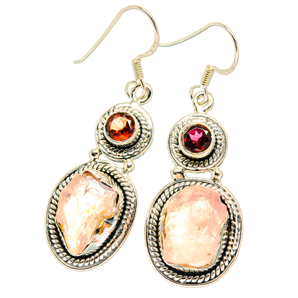 Rose Quartz Earrings handcrafted by Anasilvercos - EARR429187 - Photo 2