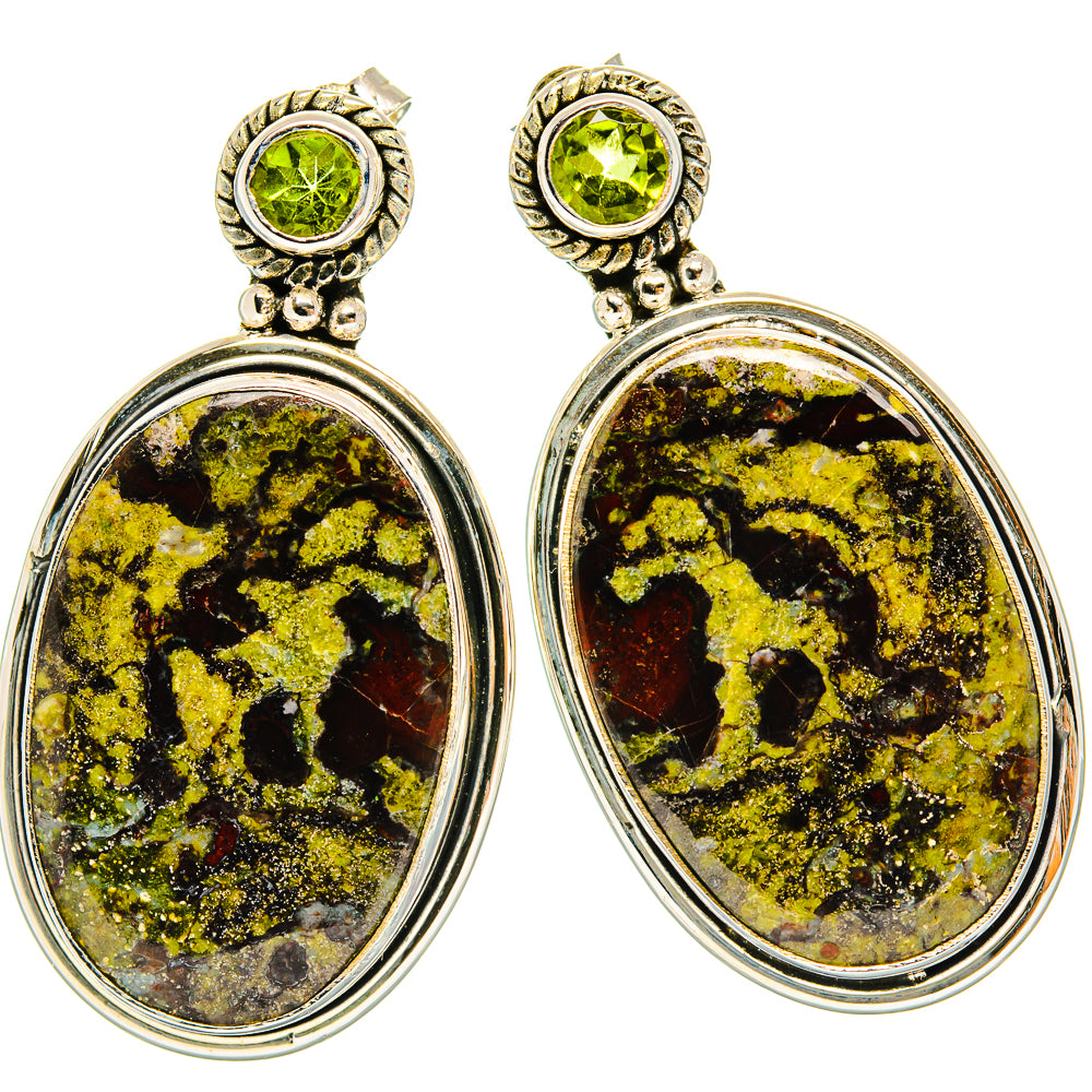 Dragon's Blood Stone Earrings handcrafted by Anasilvercos - EARR429191 - Photo 2