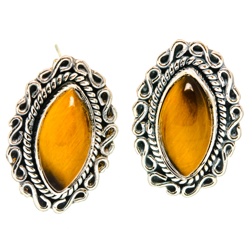 Tiger Eye Earrings handcrafted by Anasilvercos - EARR429200 - Photo 2