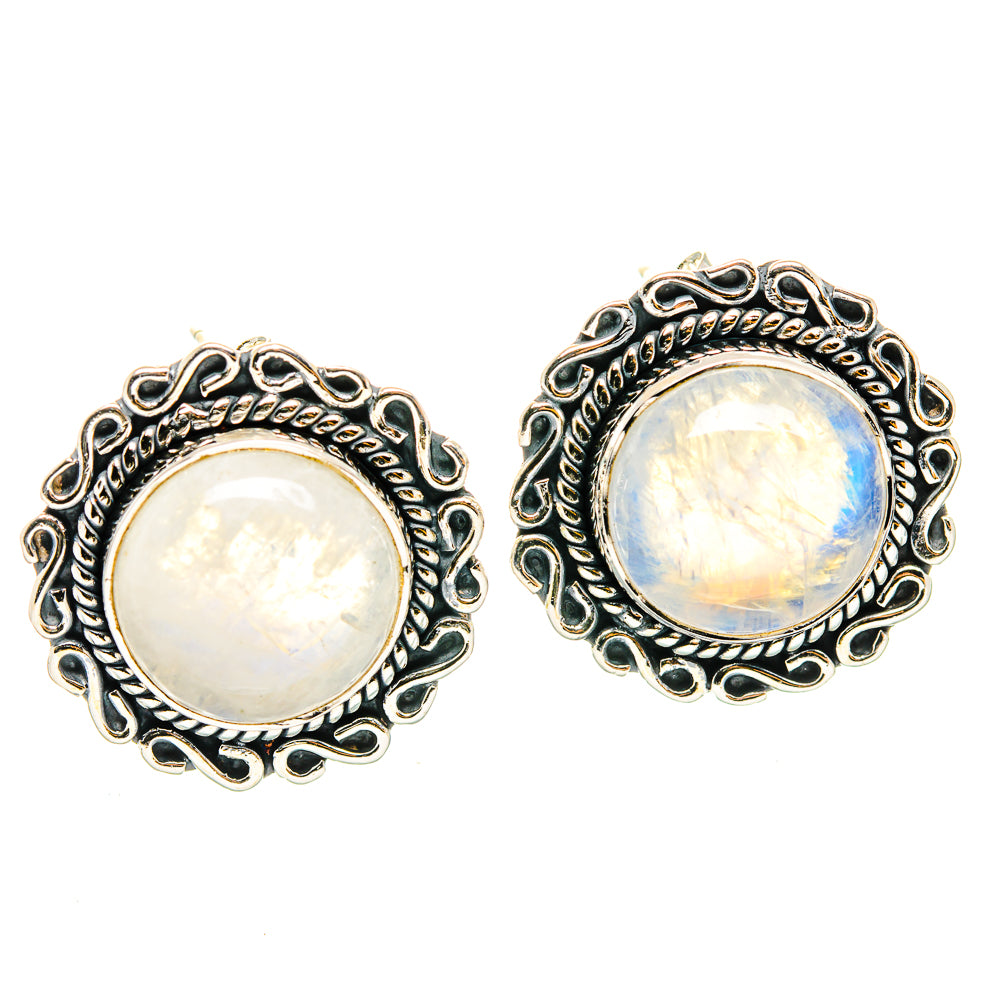 Rainbow Moonstone Earrings handcrafted by Anasilvercos - EARR429209 - Photo 2