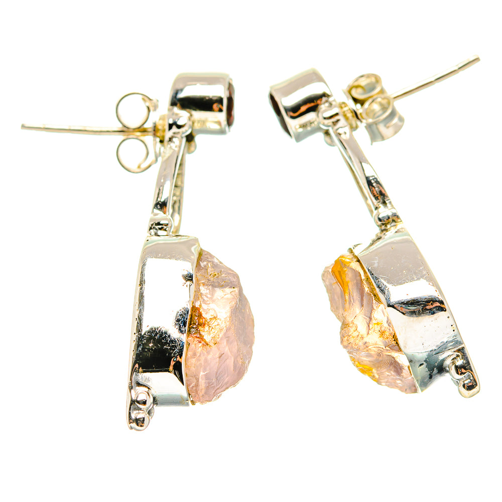 Rose Quartz Earrings handcrafted by Anasilvercos - EARR429218 - Photo 2