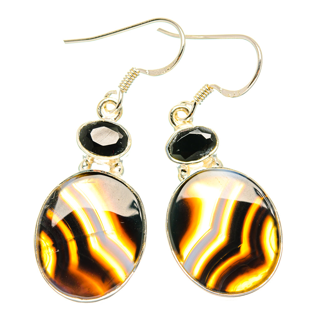 Botswana Agate Earrings handcrafted by Anasilvercos - EARR429228 - Photo 2