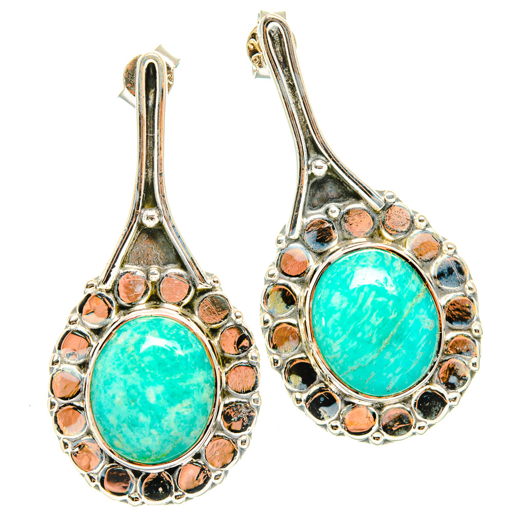 Amazonite Earrings handcrafted by Anasilvercos - EARR429230 - Photo 2
