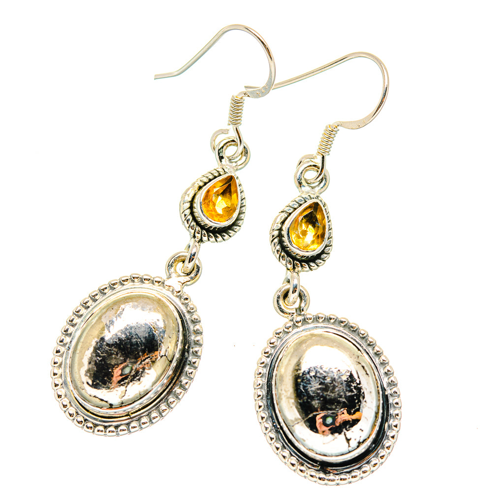 Pyrite Earrings handcrafted by Anasilvercos - EARR429233 - Photo 2