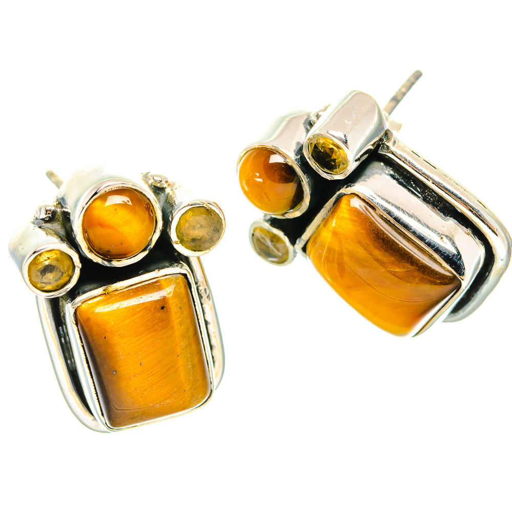 Tiger Eye Earrings handcrafted by Anasilvercos - EARR429237 - Photo 2