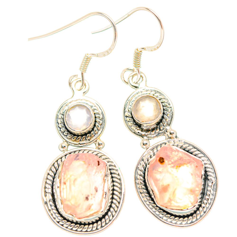 Rose Quartz Earrings handcrafted by Anasilvercos - EARR429264 - Photo 2