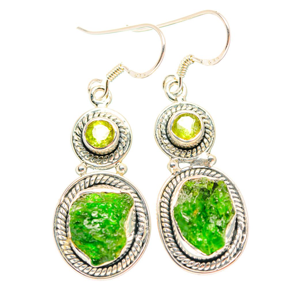 Chrome Diopside Earrings handcrafted by Anasilvercos - EARR429269 - Photo 2