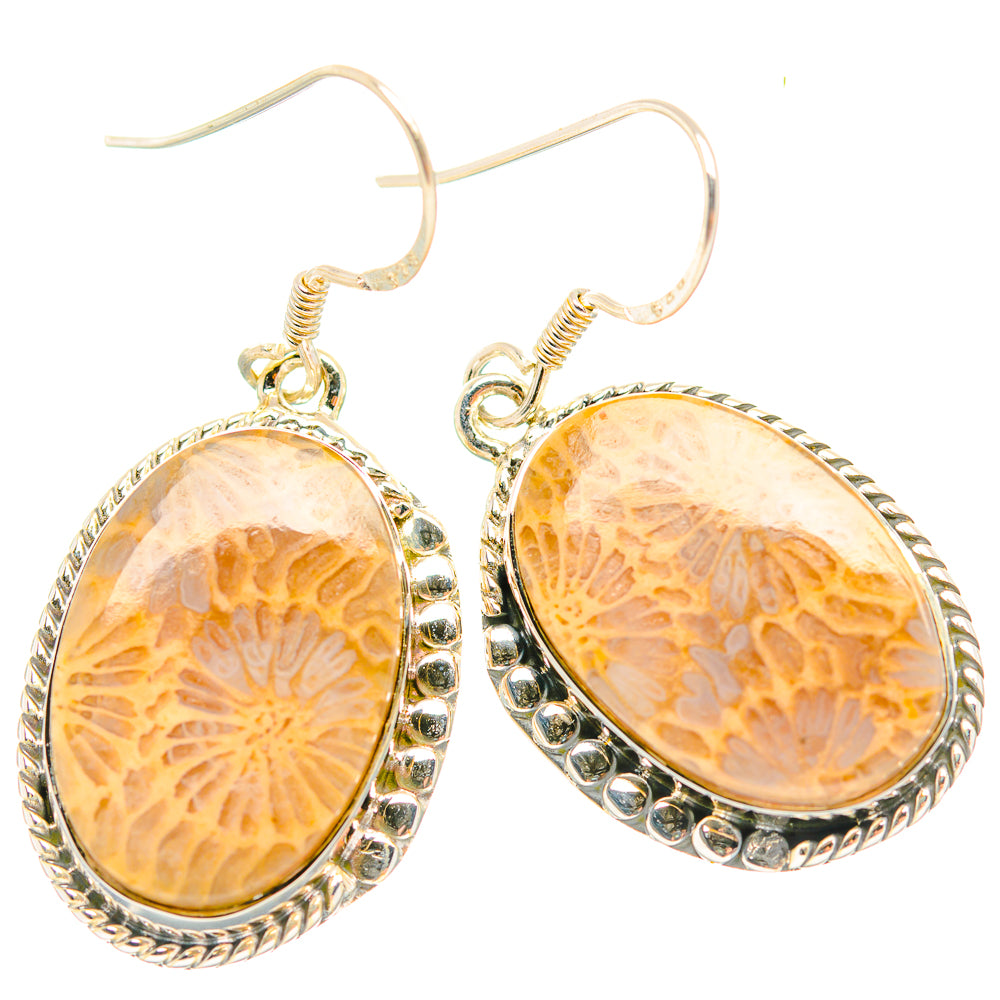 Fossil Coral Earrings handcrafted by Anasilvercos - EARR429270 - Photo 2