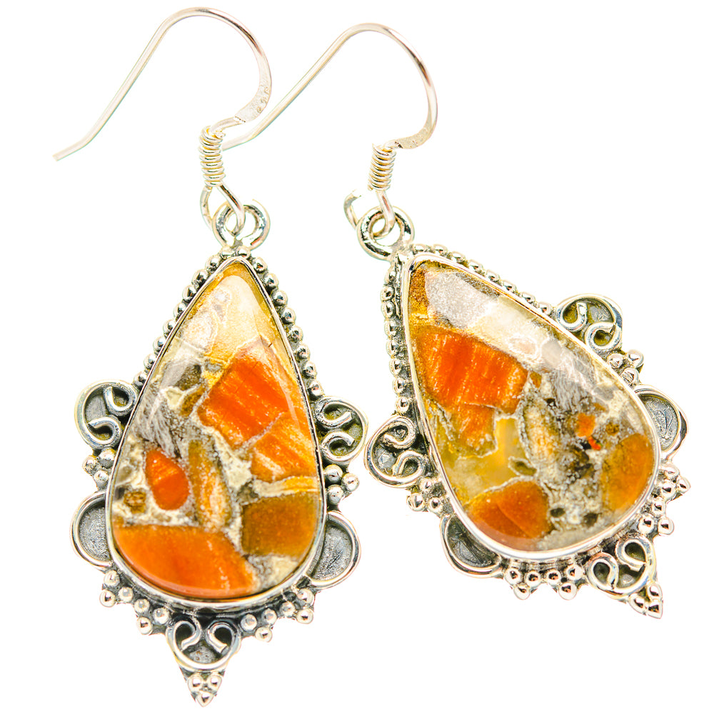 Brecciated Mookaite Earrings handcrafted by Anasilvercos - EARR429273 - Photo 2