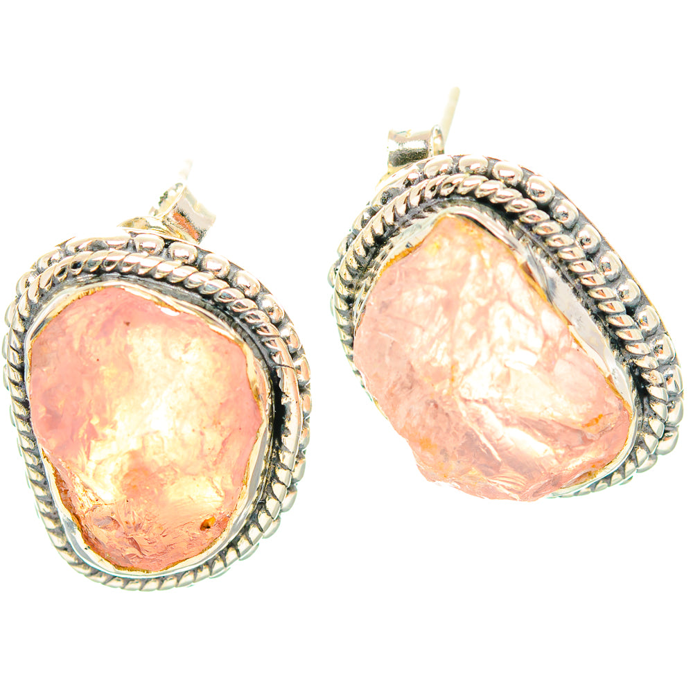 Rose Quartz Earrings handcrafted by Anasilvercos - EARR429275 - Photo 2
