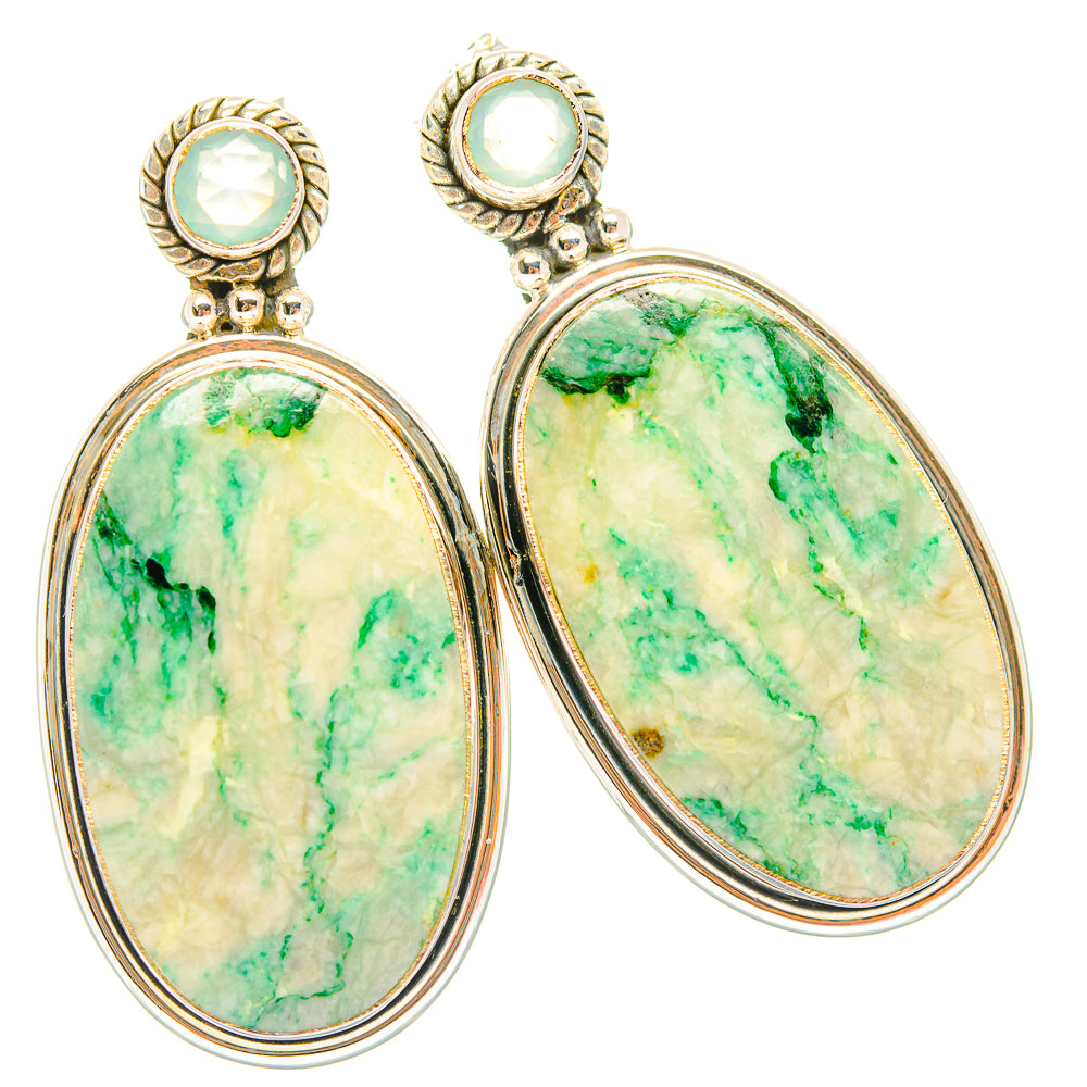 Green Jasper Earrings handcrafted by Anasilvercos - EARR429286 - Photo 2