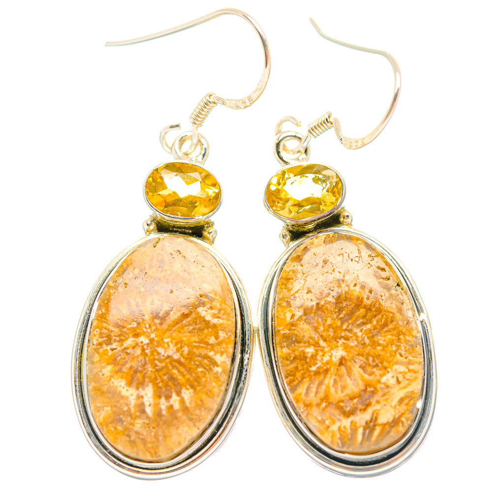 Fossil Coral Earrings handcrafted by Anasilvercos - EARR429291 - Photo 2