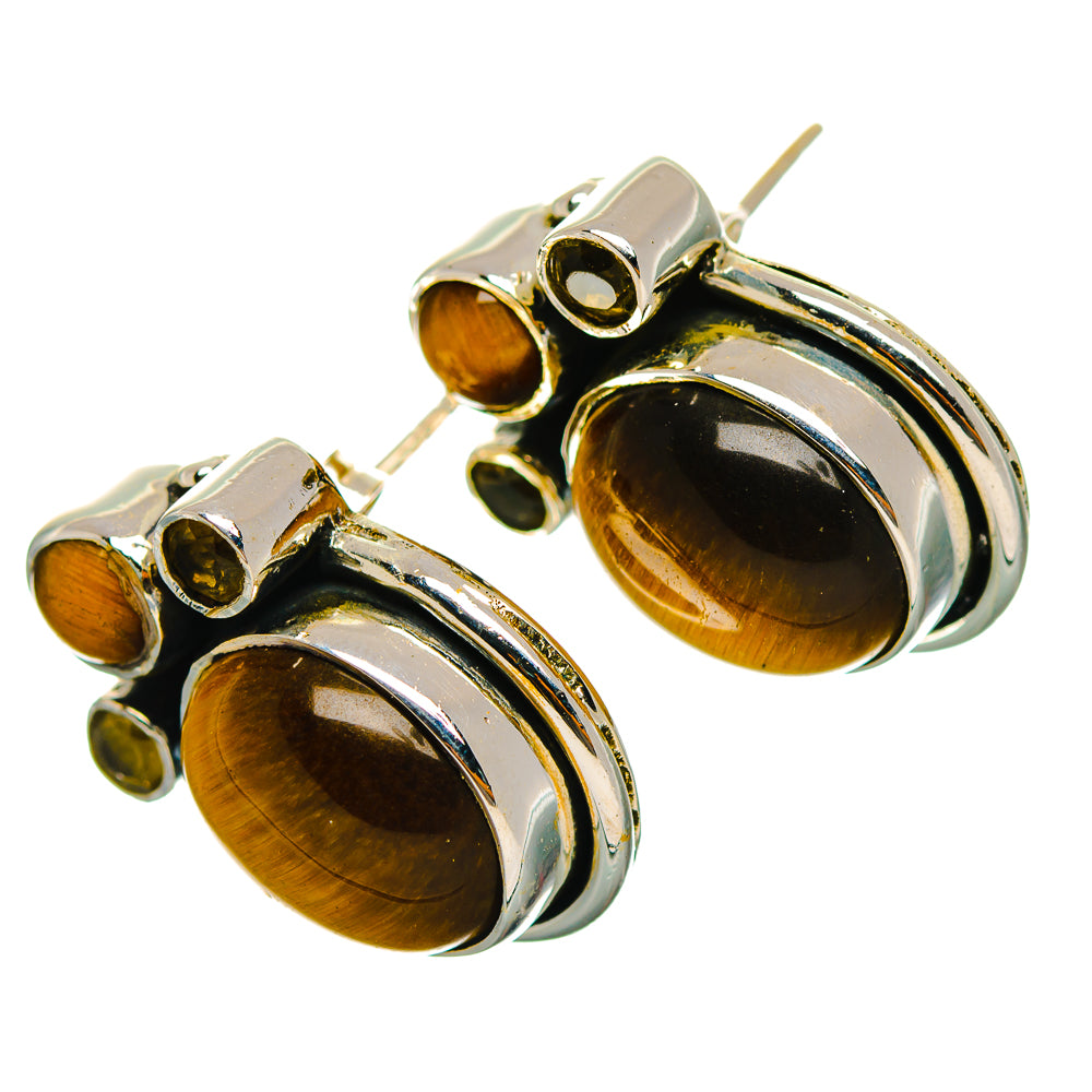 Tiger Eye Earrings handcrafted by Anasilvercos - EARR429300 - Photo 2