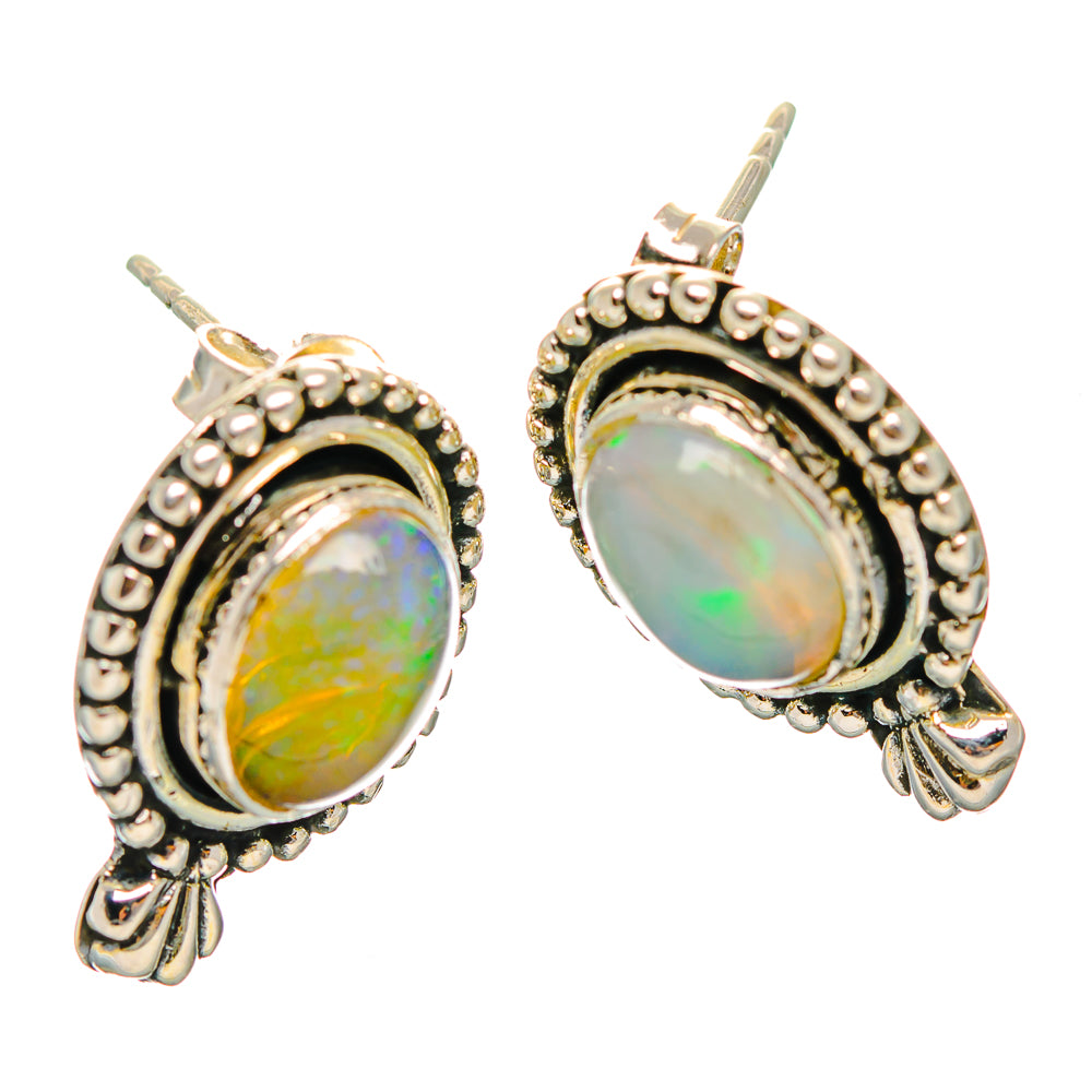 Ethiopian Opal Earrings handcrafted by Anasilvercos - EARR429303 - Photo 2