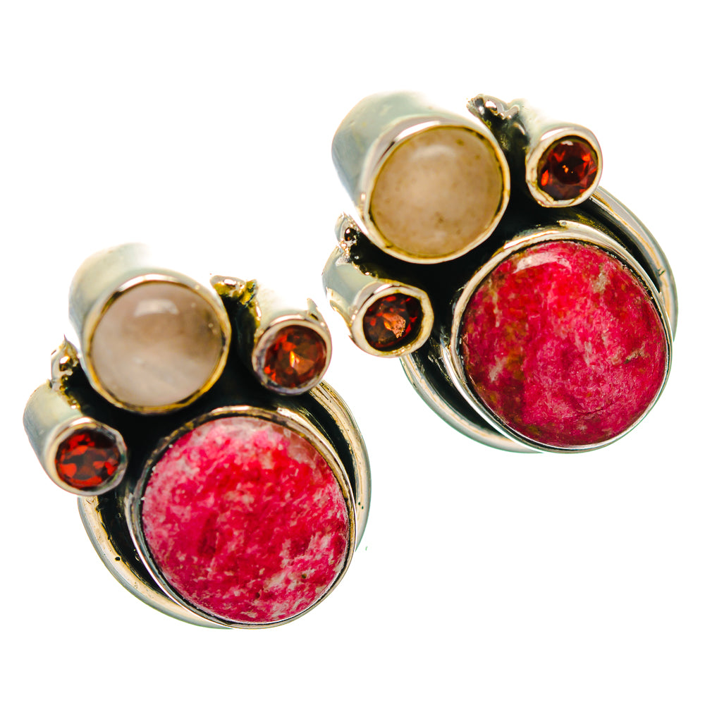 Thulite Earrings handcrafted by Anasilvercos - EARR429310 - Photo 2