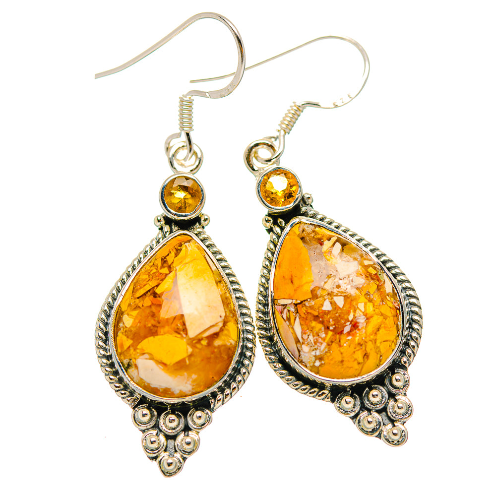 Brecciated Mookaite Earrings handcrafted by Anasilvercos - EARR429317 - Photo 2