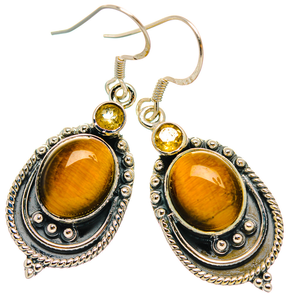 Tiger Eye Earrings handcrafted by Anasilvercos - EARR429322 - Photo 2