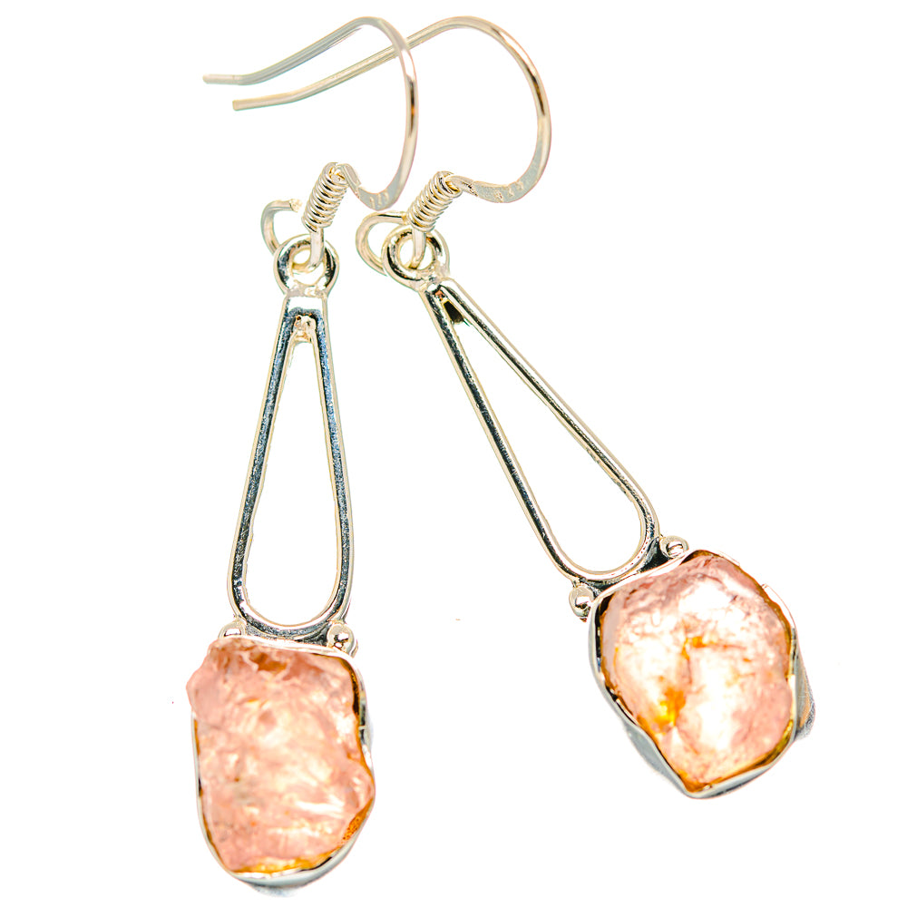 Rose Quartz Earrings handcrafted by Anasilvercos - EARR429324 - Photo 2