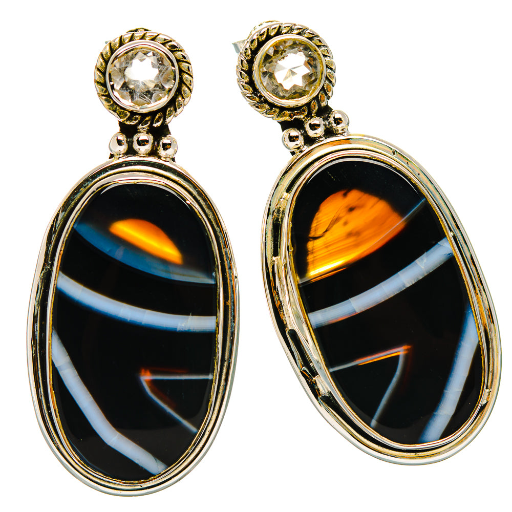 India Agate Earrings handcrafted by Anasilvercos - EARR429339 - Photo 2