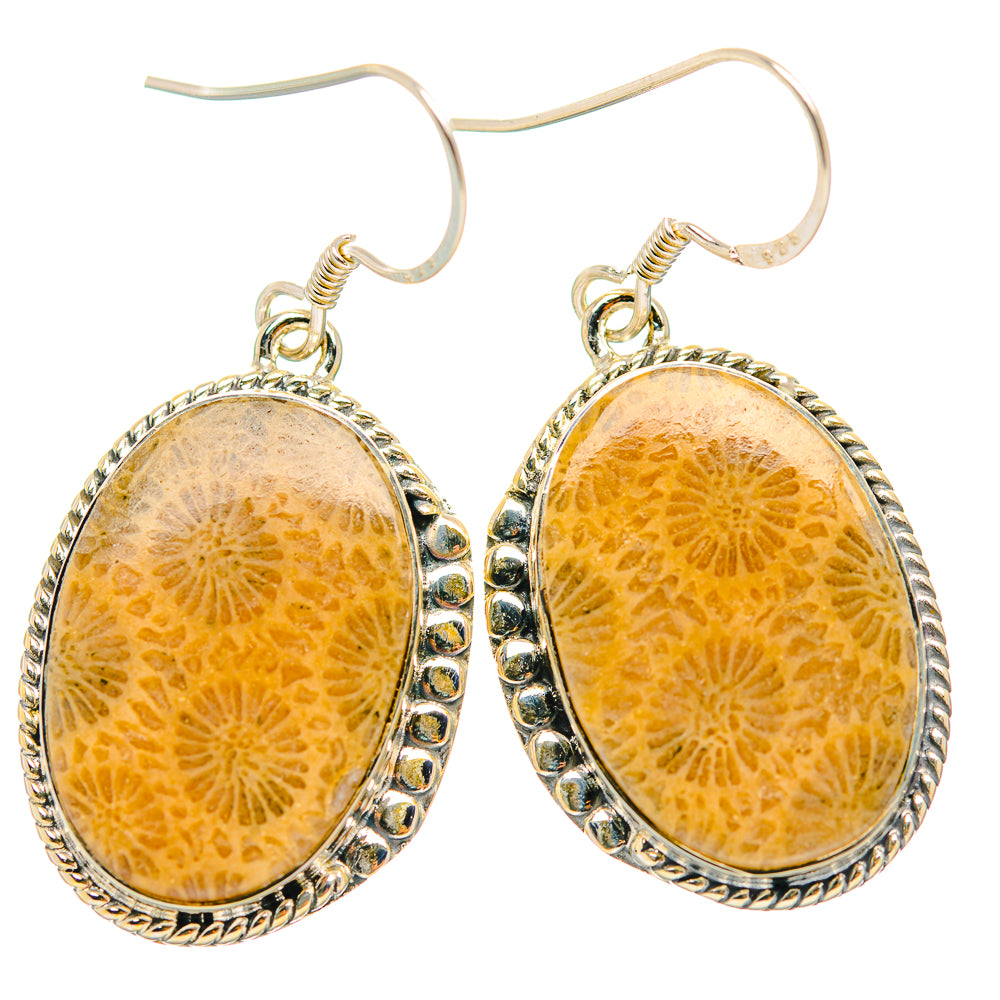 Fossil Coral Earrings handcrafted by Anasilvercos - EARR429353 - Photo 2