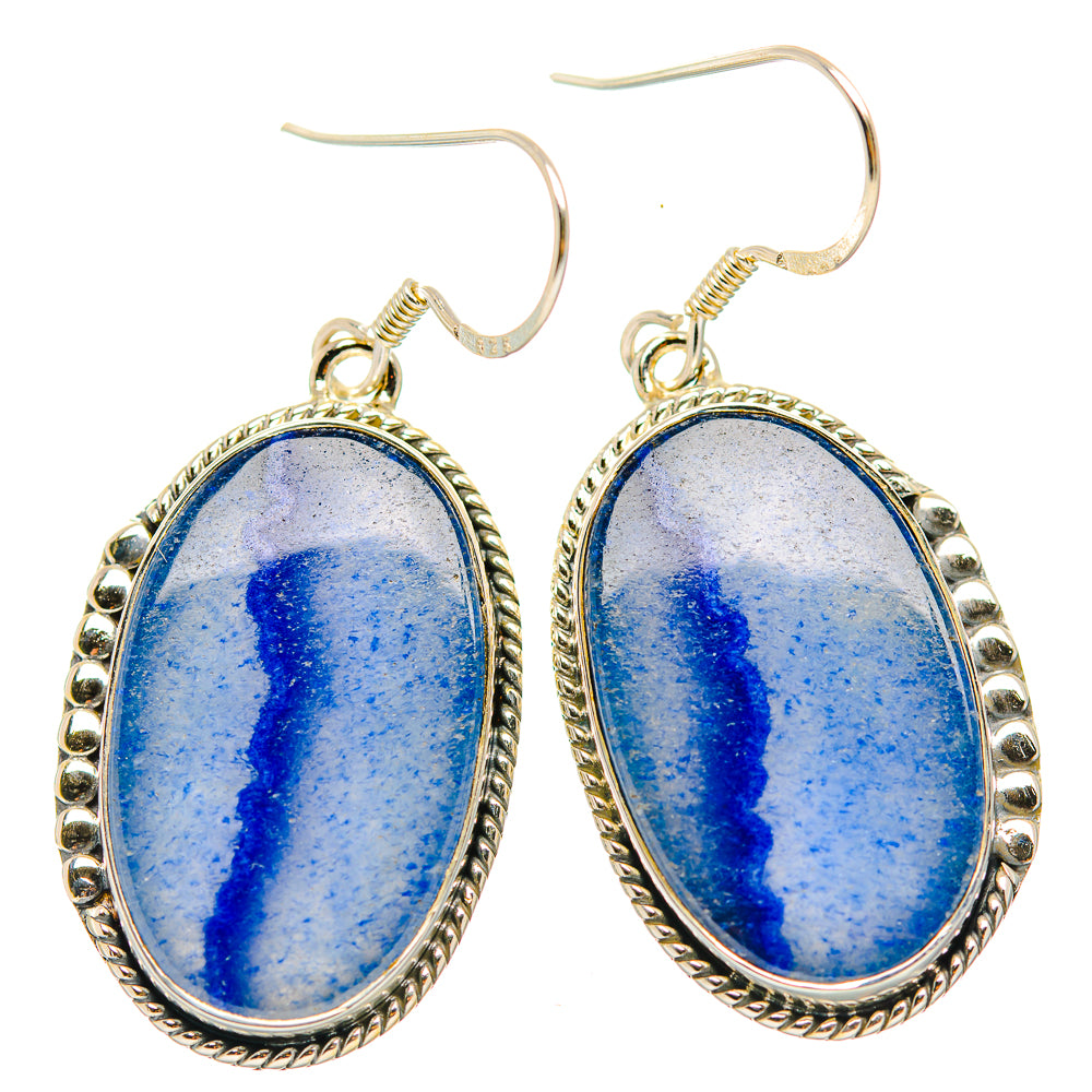 Sodalite Earrings handcrafted by Anasilvercos - EARR429358 - Photo 2