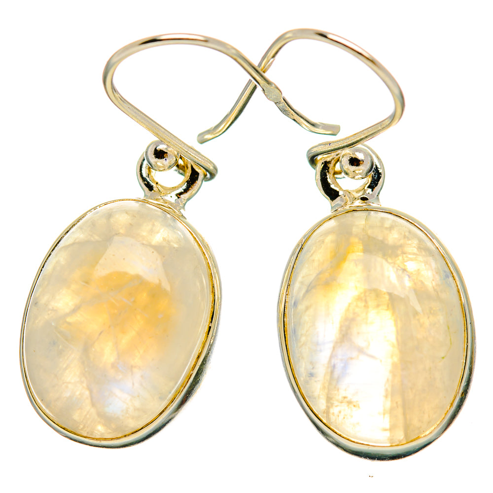 Rainbow Moonstone Earrings handcrafted by Anasilvercos - EARR429367 - Photo 2