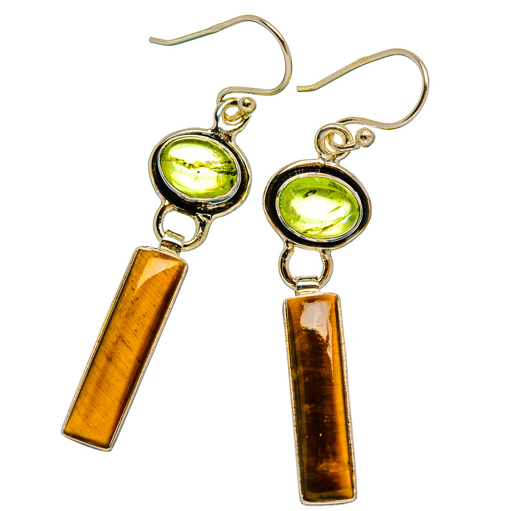 Tiger Eye Earrings handcrafted by Anasilvercos - EARR429380 - Photo 2