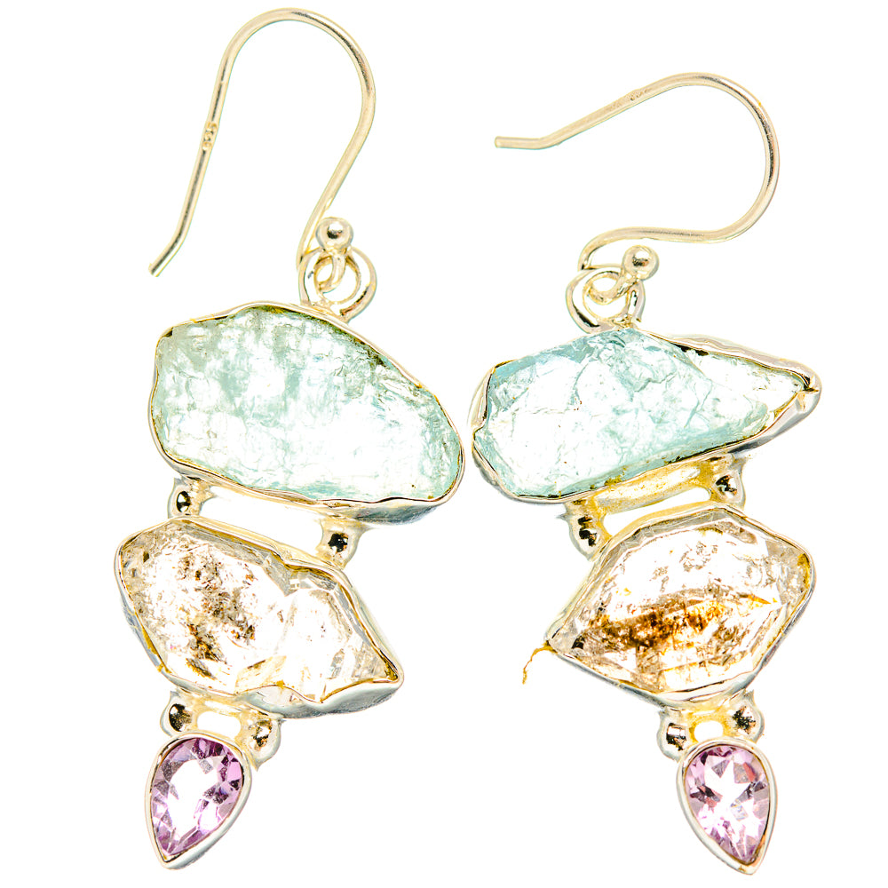 Aquamarine Earrings handcrafted by Anasilvercos - EARR429436 - Photo 2