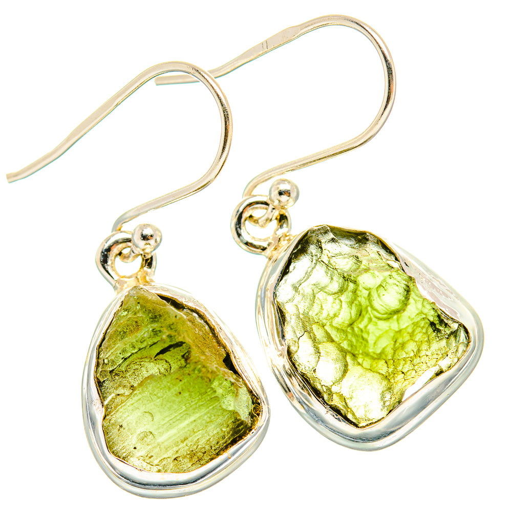 Czech Moldavite Earrings handcrafted by Anasilvercos - EARR429467 - Photo 2