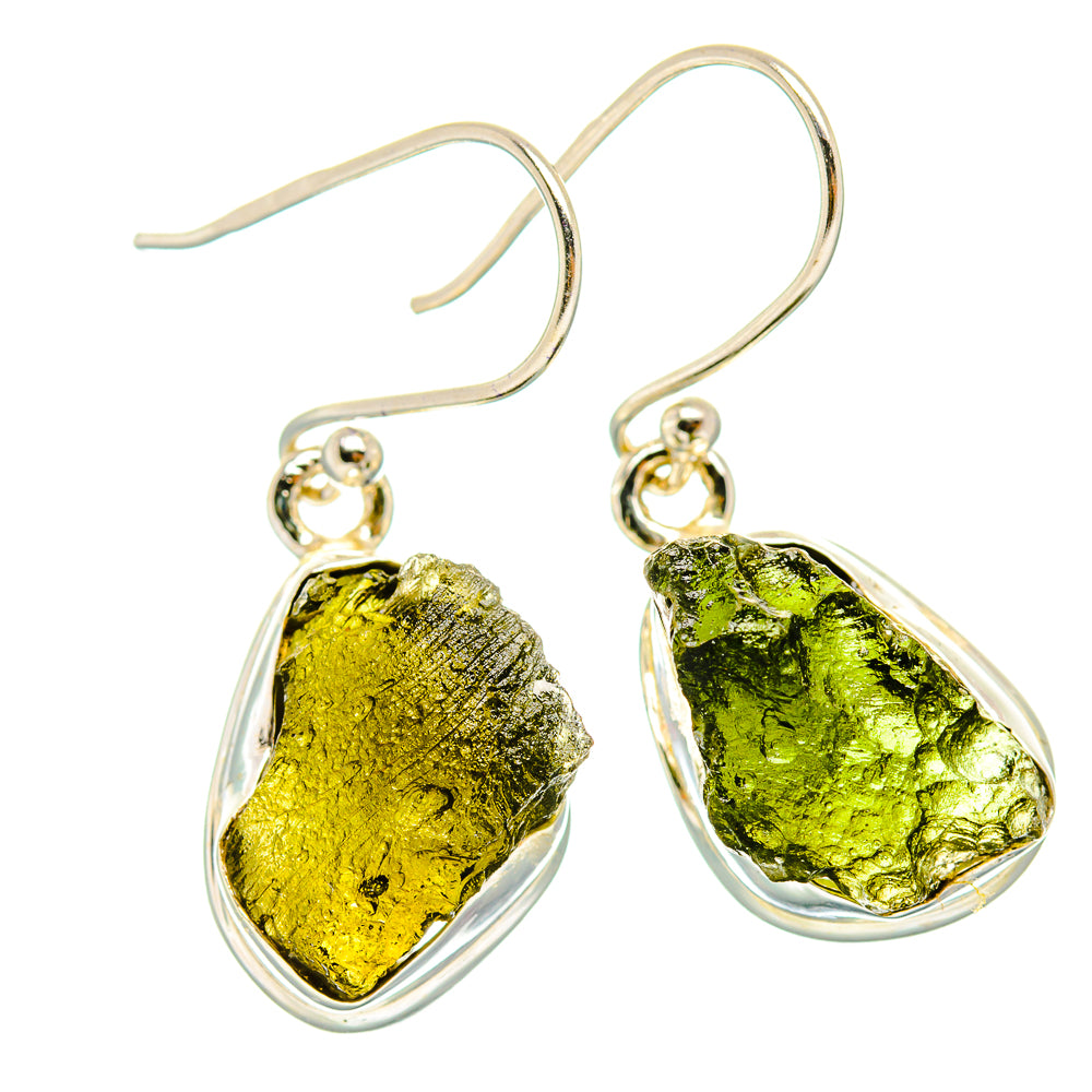Czech Moldavite Earrings handcrafted by Anasilvercos - EARR429469 - Photo 2