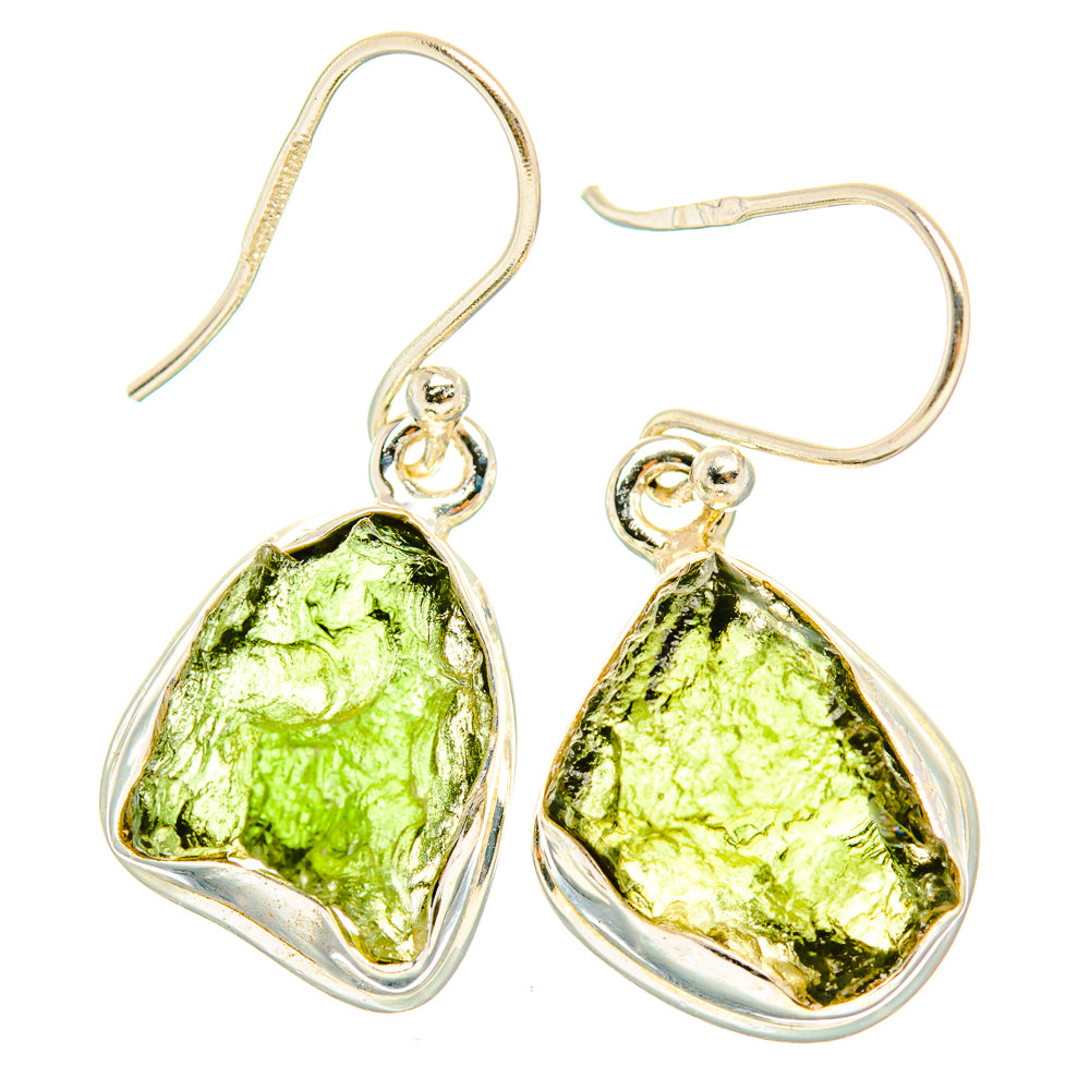 Czech Moldavite Earrings handcrafted by Anasilvercos - EARR429471 - Photo 2
