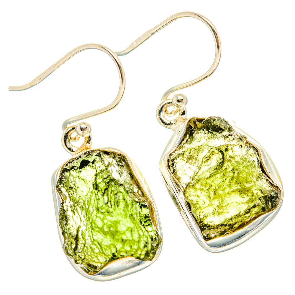 Czech Moldavite Earrings handcrafted by Anasilvercos - EARR429472 - Photo 2