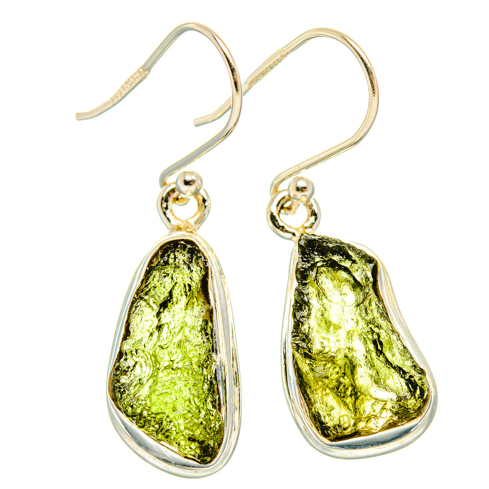 Czech Moldavite Earrings handcrafted by Anasilvercos - EARR429474 - Photo 2