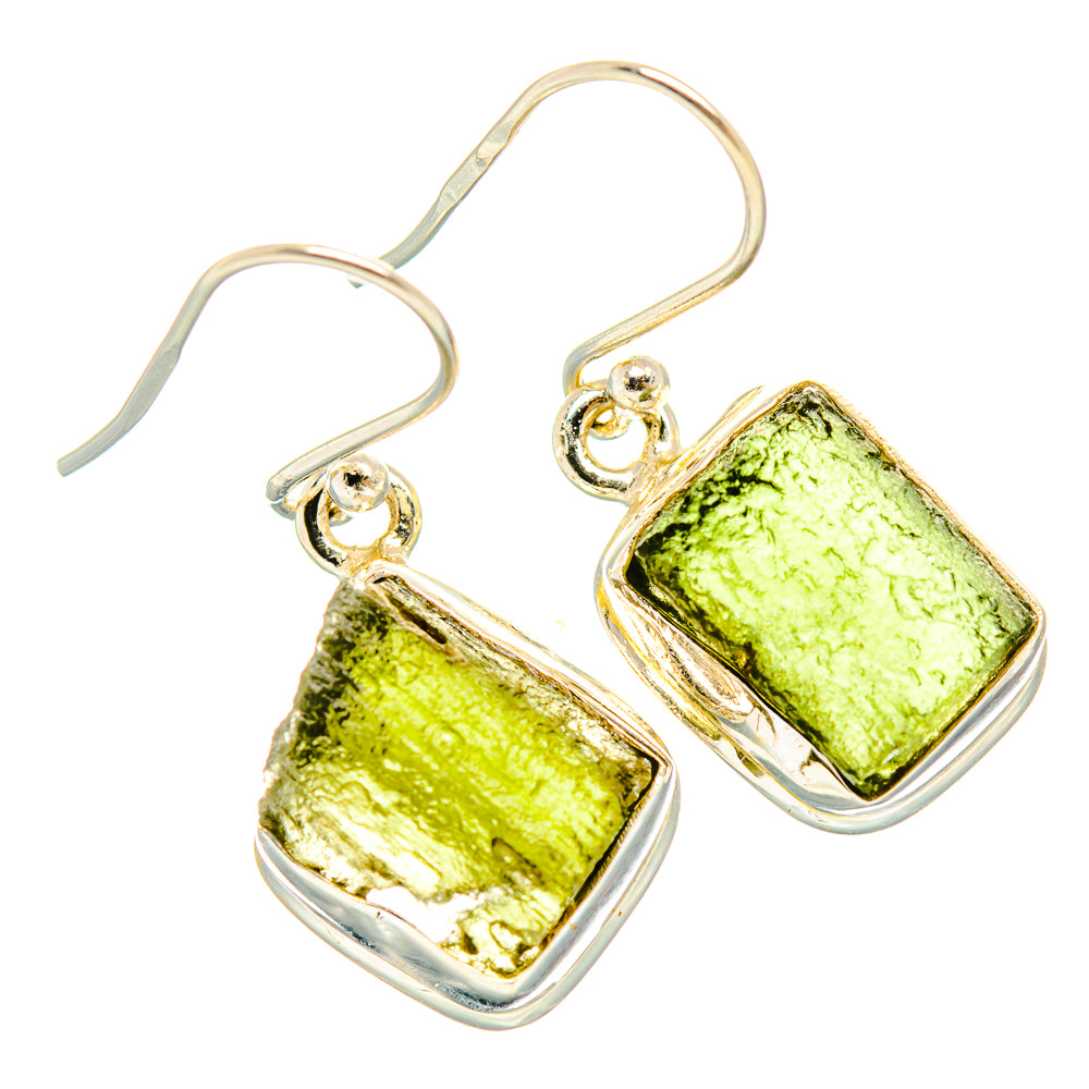 Czech Moldavite Earrings handcrafted by Anasilvercos - EARR429475 - Photo 2