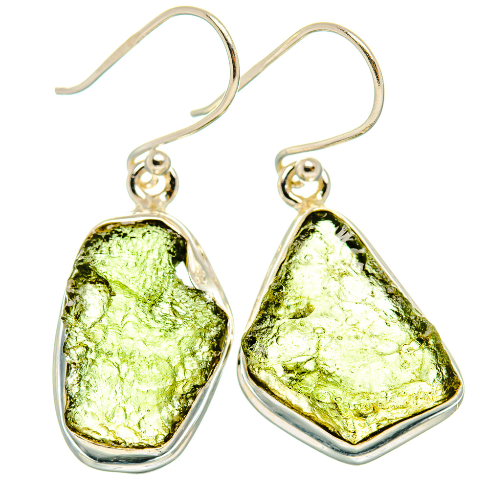 Czech Moldavite Earrings handcrafted by Anasilvercos - EARR429476 - Photo 2