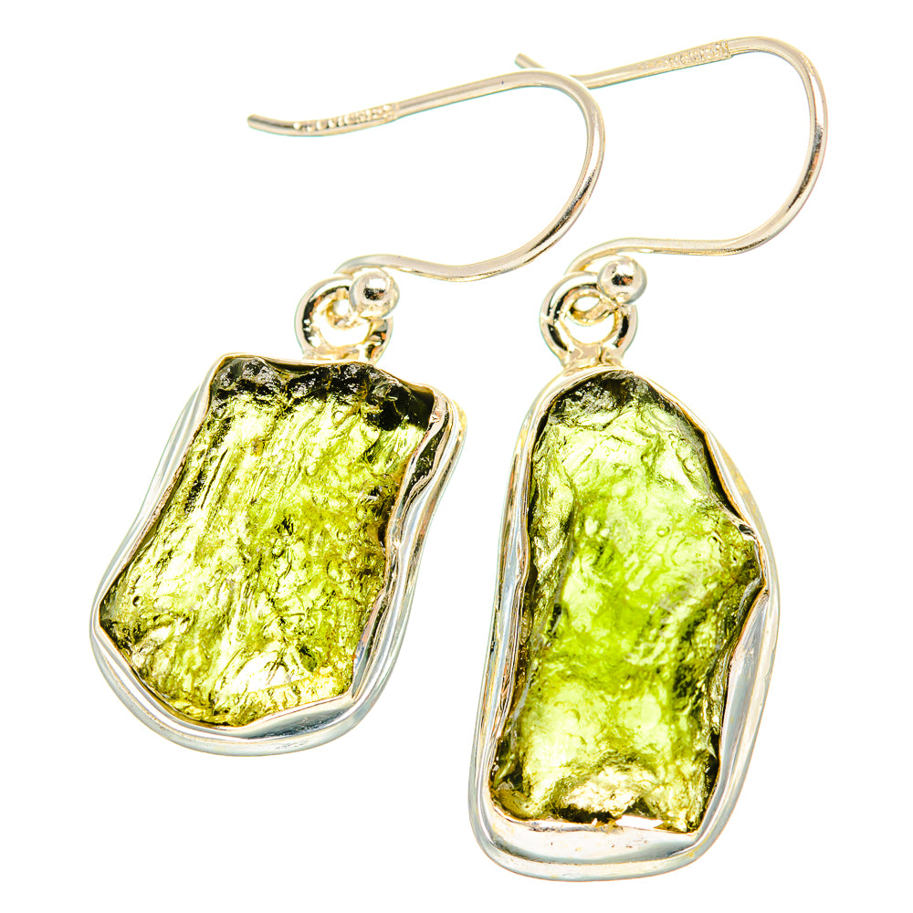 Czech Moldavite Earrings handcrafted by Anasilvercos - EARR429477 - Photo 2