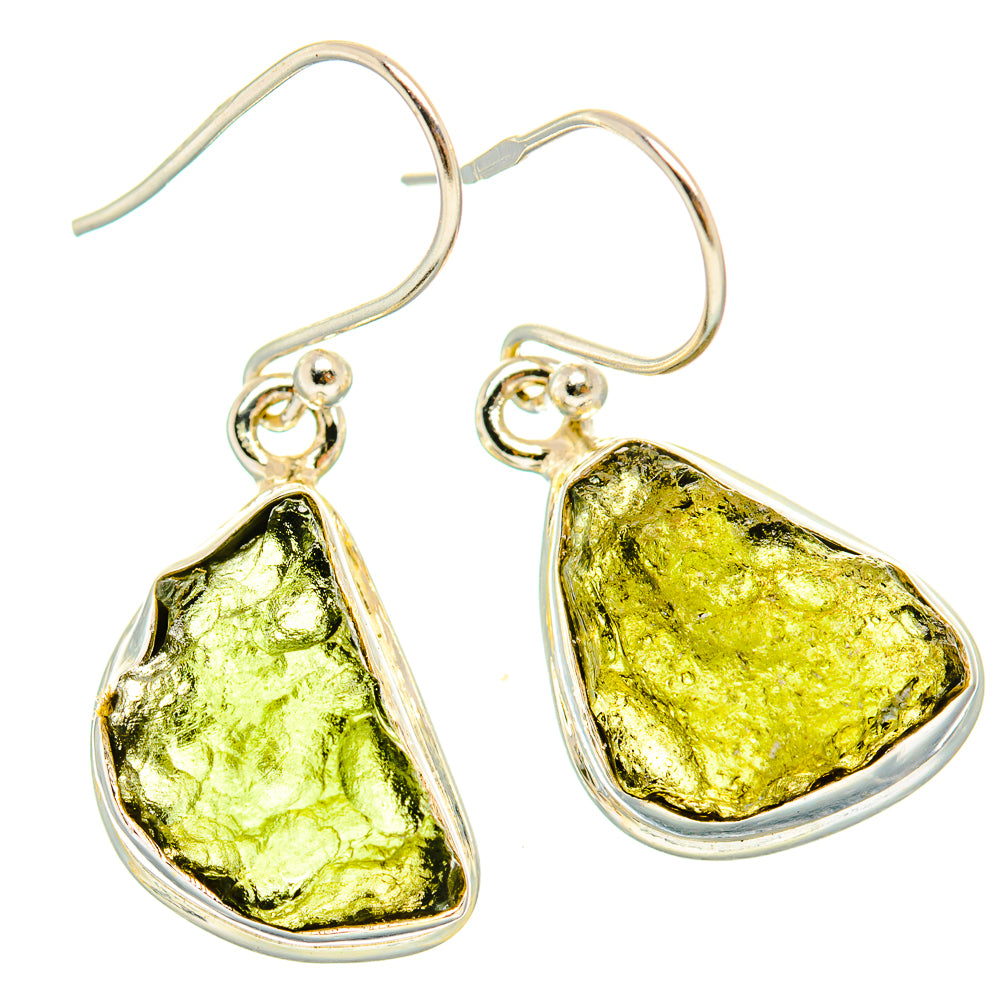 Czech Moldavite Earrings handcrafted by Anasilvercos - EARR429478 - Photo 2