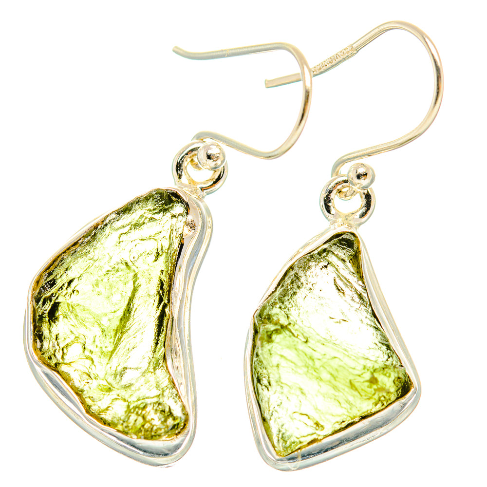 Czech Moldavite Earrings handcrafted by Anasilvercos - EARR429481 - Photo 2