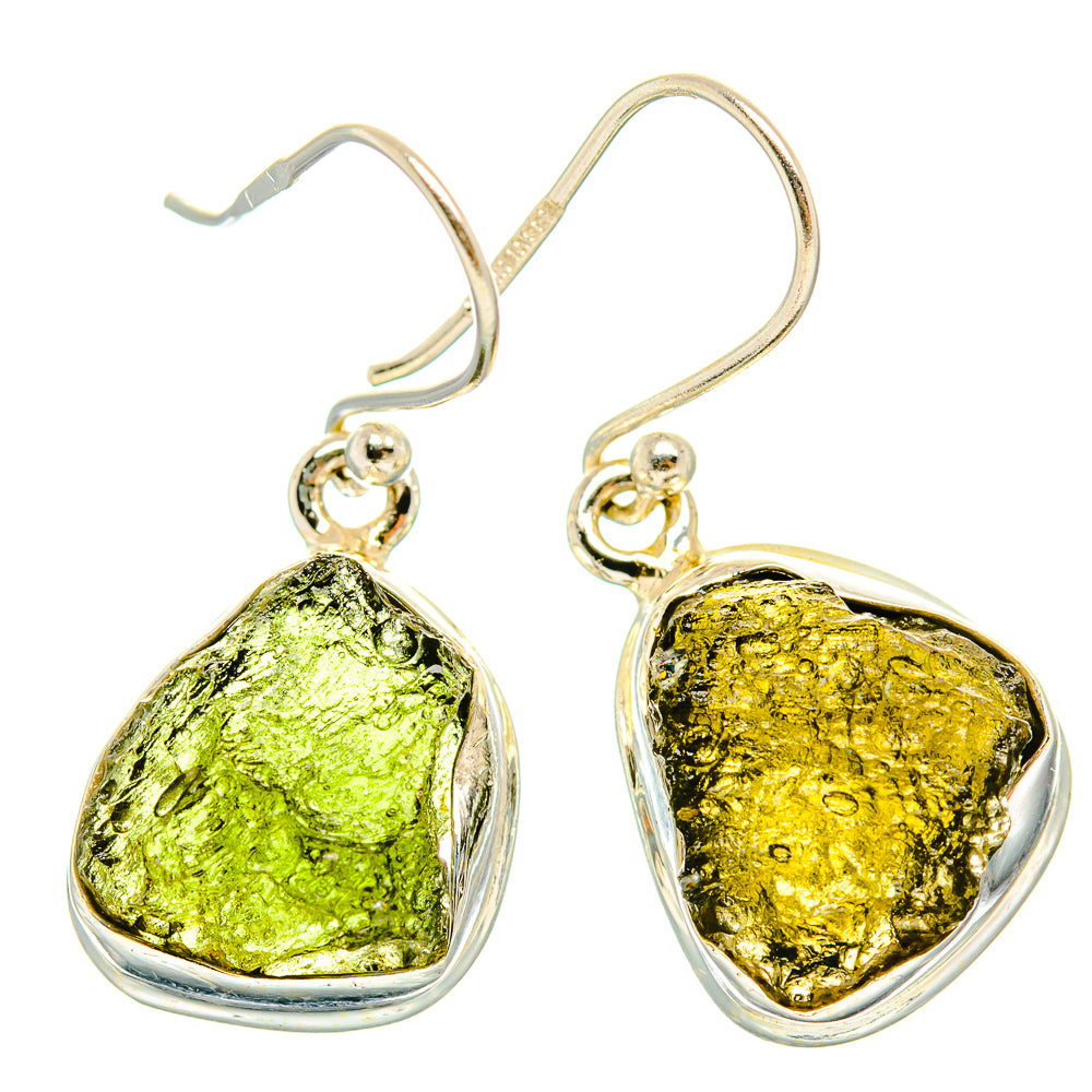 Czech Moldavite Earrings handcrafted by Anasilvercos - EARR429482 - Photo 2