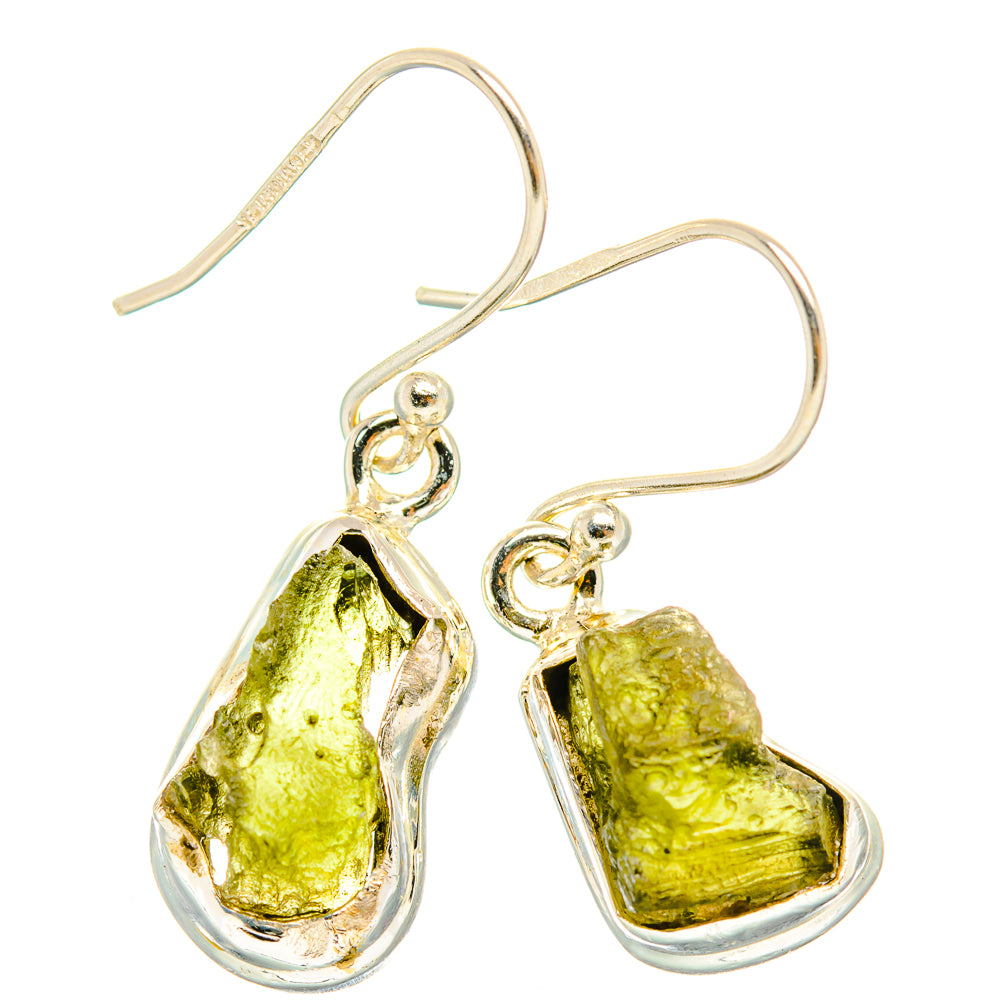 Czech Moldavite Earrings handcrafted by Anasilvercos - EARR429483 - Photo 2