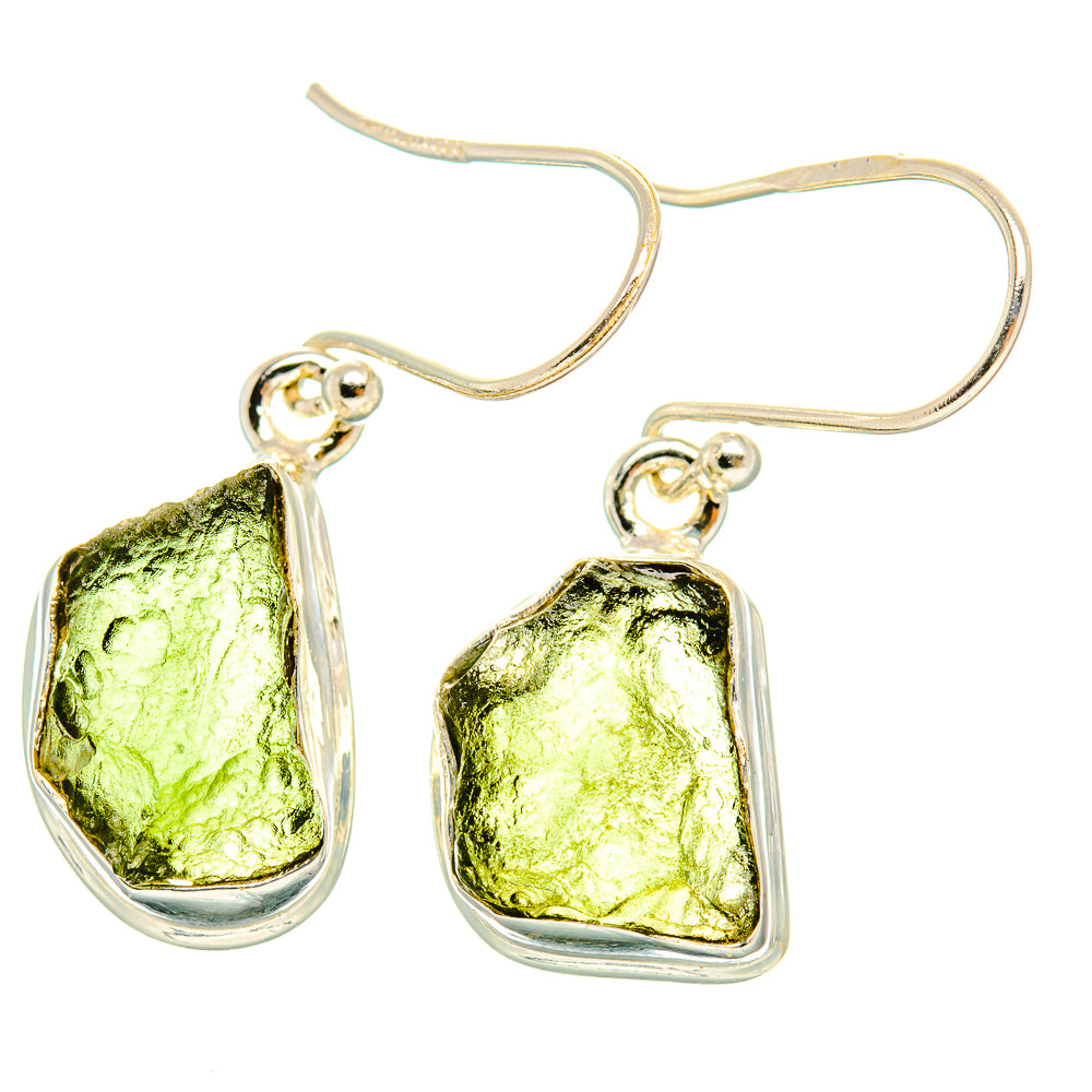 Czech Moldavite Earrings handcrafted by Anasilvercos - EARR429484 - Photo 2