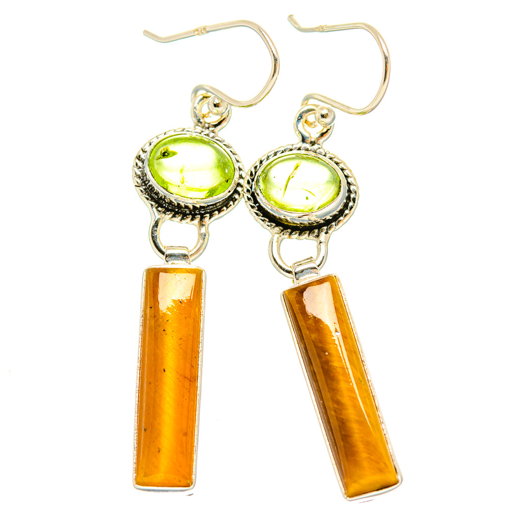 Tiger Eye Earrings handcrafted by Anasilvercos - EARR429562 - Photo 2