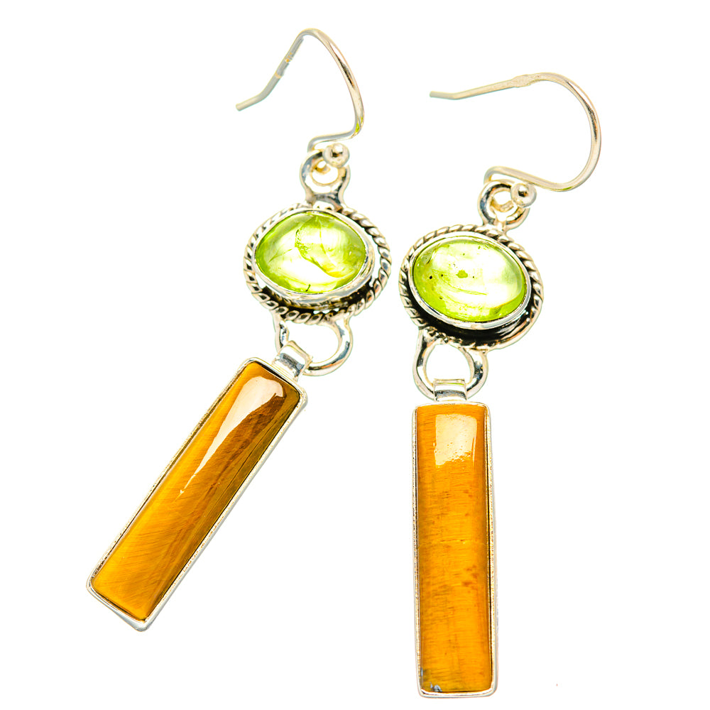 Tiger Eye Earrings handcrafted by Anasilvercos - EARR429578 - Photo 2