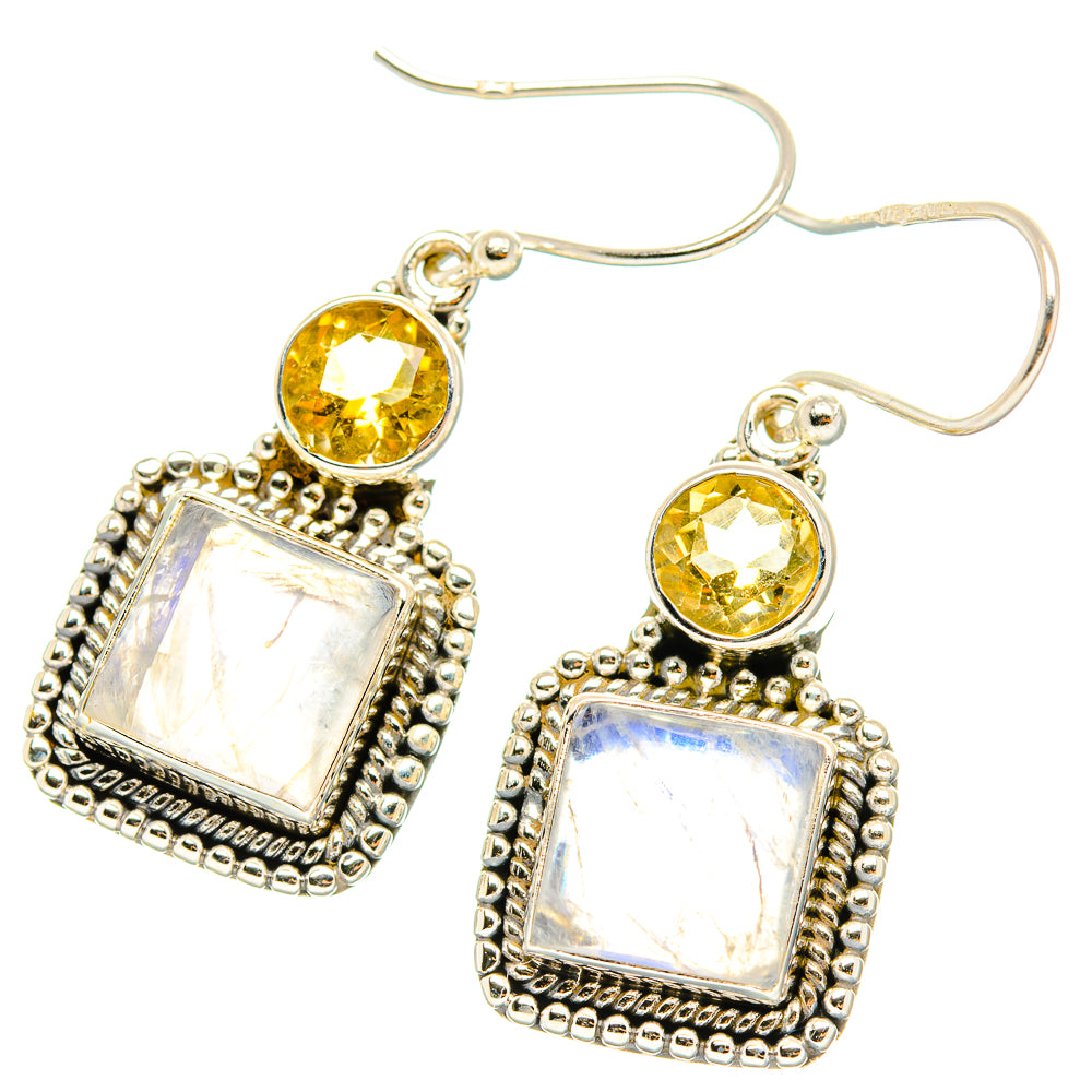 Rainbow Moonstone Earrings handcrafted by Anasilvercos - EARR429595 - Photo 2