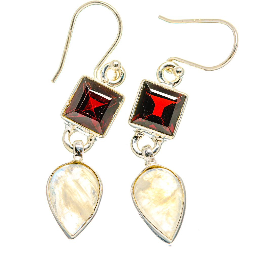 Rainbow Moonstone Earrings handcrafted by Anasilvercos - EARR429612 - Photo 2