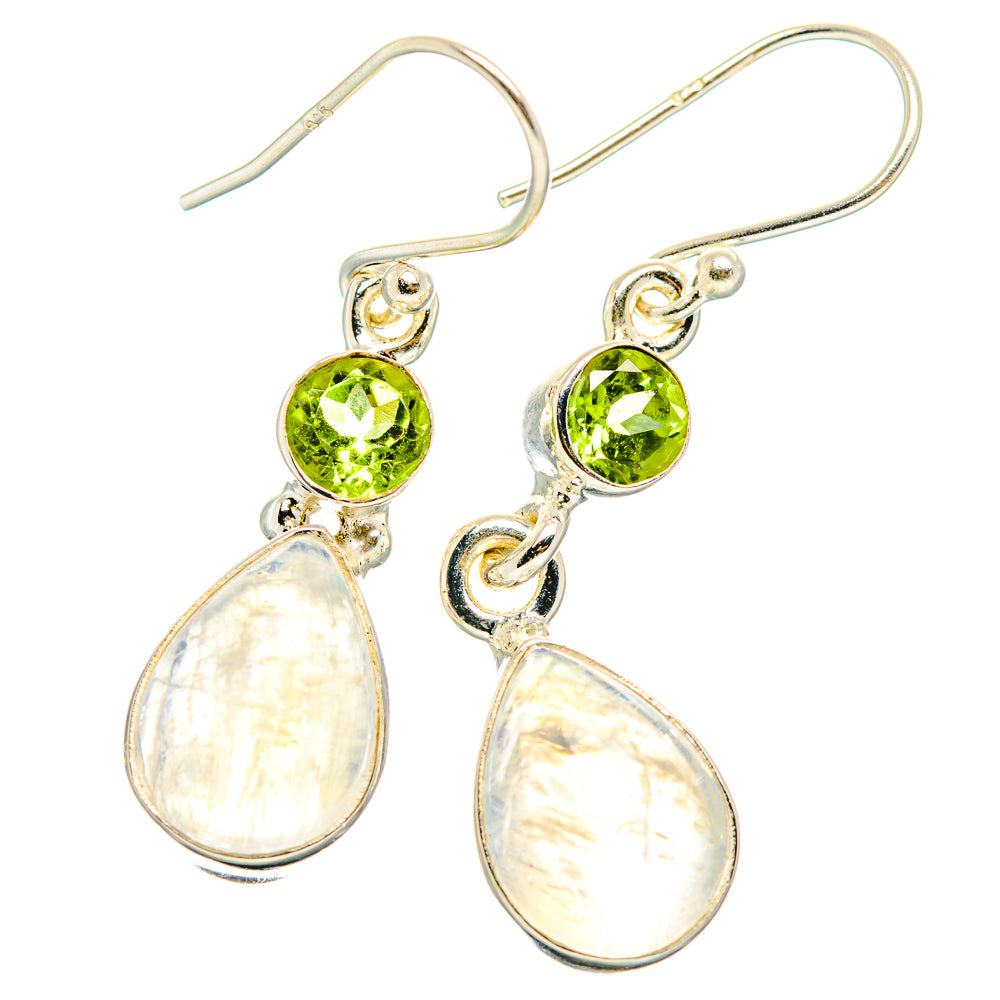 Rainbow Moonstone Earrings handcrafted by Anasilvercos - EARR429614 - Photo 2